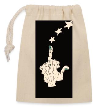 Middle Finger Love - Closable cotton gift bag (14x20cm) - nature - Front