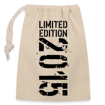 LIMITED EDITION 2015 SCHWARZ - Verschließbarer Geschenkbeutel aus Baumwolle (14x20cm) - Natur - Vorne