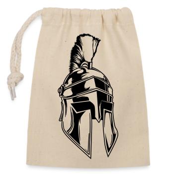 sparta helm - Verschließbarer Geschenkbeutel aus Baumwolle (14x20cm) - Natur - Vorne