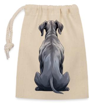Deutsche Dogge - Verschließbarer Geschenkbeutel aus Baumwolle (14x20cm) - Natur - Vorne