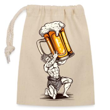 Statue bière - Sac cadeau en coton avec cordon (14 x 20 cm) - nature - Devant