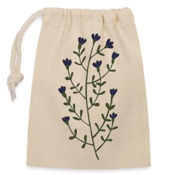 Minimalist lavender illustration - Closable cotton gift bag (14x20cm) - nature - Front