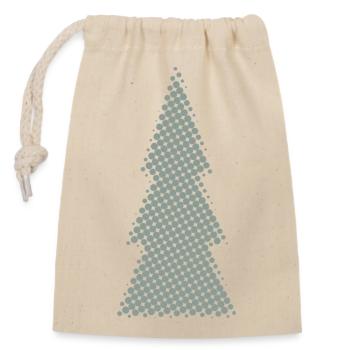 Christmas Tree Pixel Design Fir - Closable cotton gift bag (14x20cm) - nature - Front