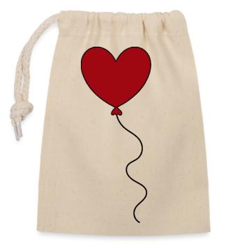 rotes Herz rot Geschenk Valentinstag - Verschließbarer Geschenkbeutel aus Baumwolle (14x20cm) - Natur - Vorne