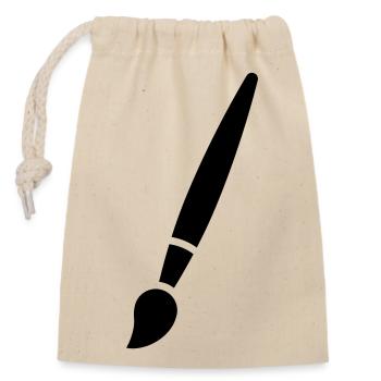 Pinceau, peinture, symbole artistique - Sac cadeau en coton avec cordon (14 x 20 cm) - nature - Devant