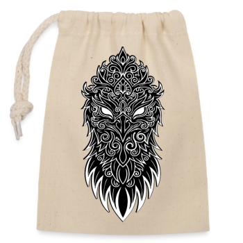 Ornamentaler Adler-Maskottchen-Logo Mandala Sport - Verschließbarer Geschenkbeutel aus Baumwolle (14x20cm) - Natur - Vorne