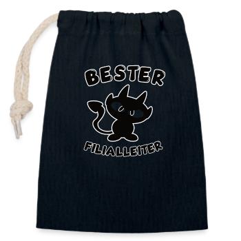 cool best store manager design - Closable cotton gift bag (14x20cm) - navy - Front