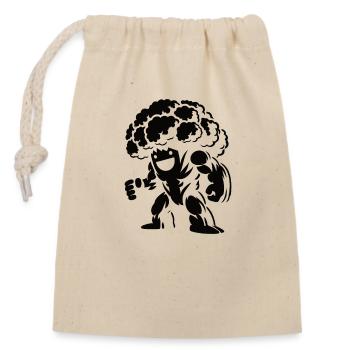 Broccoli Kaiju Design for the Vegetables and Monsterfi - Closable cotton gift bag (14x20cm) - nature - Front