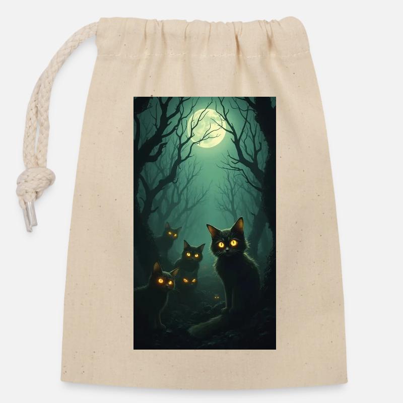 katzen - Verschließbarer Geschenkbeutel aus Baumwolle (14x20cm) - Natur