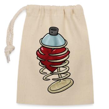 Aérosol Bombe Cœur - Sac cadeau en coton avec cordon (14 x 20 cm) - nature - Devant