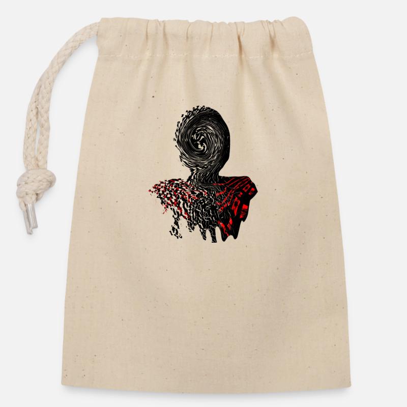 Spiral monster - Closable cotton gift bag (14x20cm) - nature