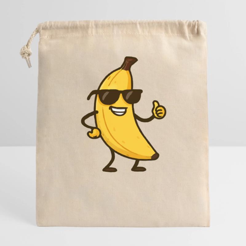 Banane Comic Verschließbarer Geschenkbeutel aus Baumwolle (14x20cm)