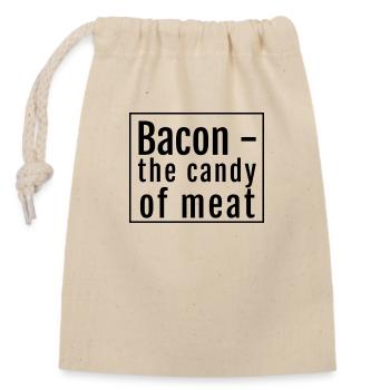 Bacon - Verschließbarer Geschenkbeutel aus Baumwolle (14x20cm) - Natur - Vorne