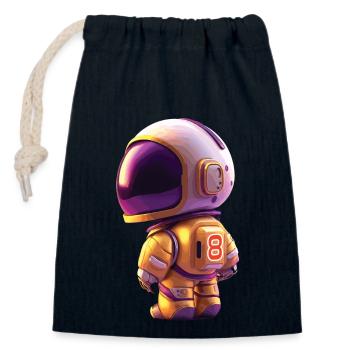 Space Kid Young Astronaut Geburtstag acht - Verschließbarer Geschenkbeutel aus Baumwolle (14x20cm) - Navy - Vorne