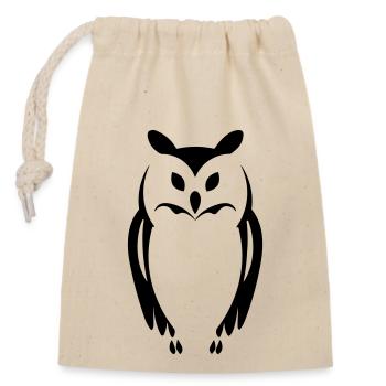 Petite chouette - Sac cadeau en coton avec cordon (14 x 20 cm) - nature - Devant