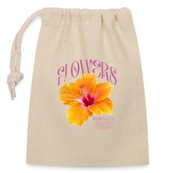 Hibiscus Fleur d’hibiscus Fleurs - Sac cadeau en coton avec cordon (14 x 20 cm) - nature - Devant