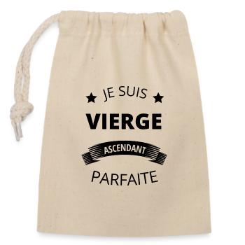 Vierge ascendant parfaite humour astrologie femme - Sac cadeau en coton avec cordon (14 x 20 cm) - nature - Devant