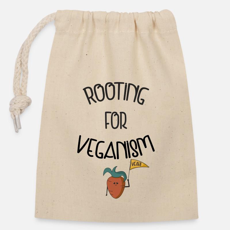 Cheering carrot - Closable cotton gift bag (14x20cm) - nature