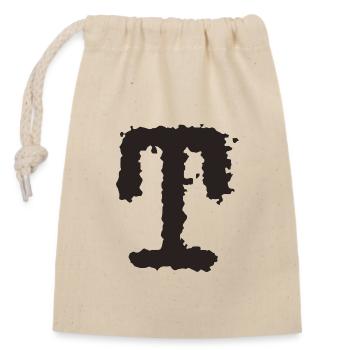T - Closable cotton gift bag (14x20cm) - nature - Front