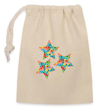 CHRISTMAS. MERRY CHRISTMAS. MERRY CHRISTMAS. NEW YEAR’S DAY - Closable cotton gift bag (14x20cm) - nature - Front