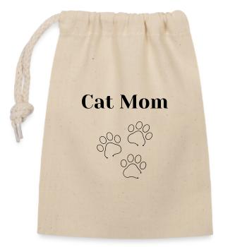 Maman chat - Sac cadeau en coton avec cordon (14 x 20 cm) - nature - Devant