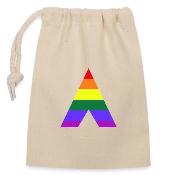 LGBT Ally Rainbow Triangle - Closable cotton gift bag (14x20cm) - nature - Front