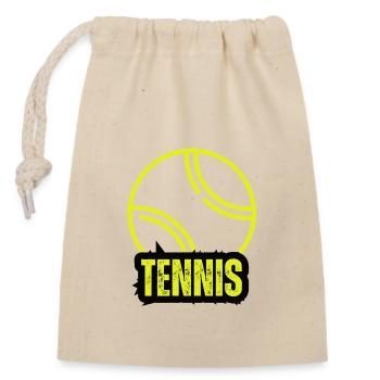 Tennis Power - Verschließbarer Geschenkbeutel aus Baumwolle (14x20cm) - Natur - Vorne