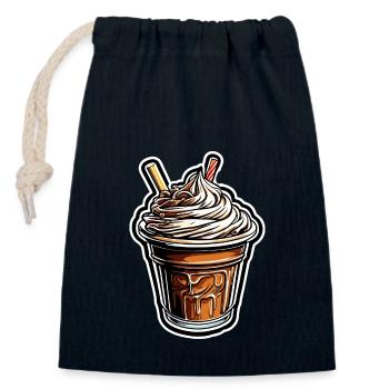 Eiscreme / Sorbet / Gelato / Sommer / Sonne - Verschließbarer Geschenkbeutel aus Baumwolle (14x20cm) - Navy - Vorne