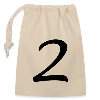 2 - Sac cadeau en coton avec cordon (14 x 20 cm) - nature - Devant