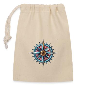 Compass Travel - Closable cotton gift bag (14x20cm) - nature - Front