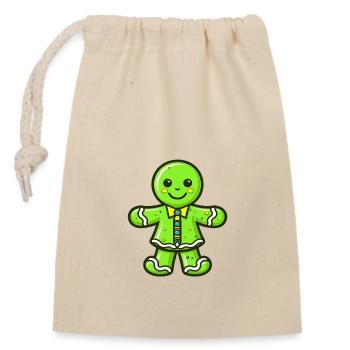 Gingerbread Man Biscuit Christmas Baking - Closable cotton gift bag (14x20cm) - nature - Front