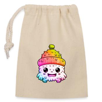 Winter Eskimo Comic Wintery - Closable cotton gift bag (14x20cm) - nature - Front