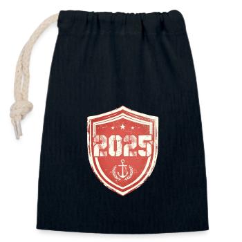 2025 jahr - Verschließbarer Geschenkbeutel aus Baumwolle (14x20cm) - Navy - Vorne
