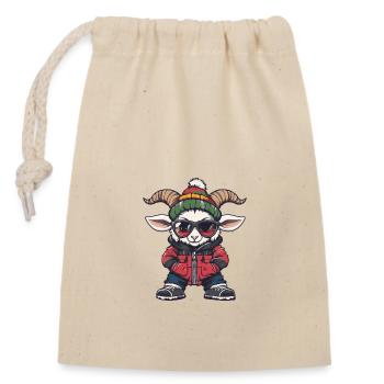 Montagne Chèvre Chèvre Bande Dessinée Cool - Sac cadeau en coton avec cordon (14 x 20 cm) - nature - Devant