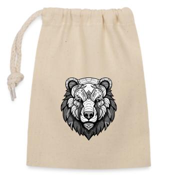tête d’ours polaire ours polaire - Sac cadeau en coton avec cordon (14 x 20 cm) - nature - Devant