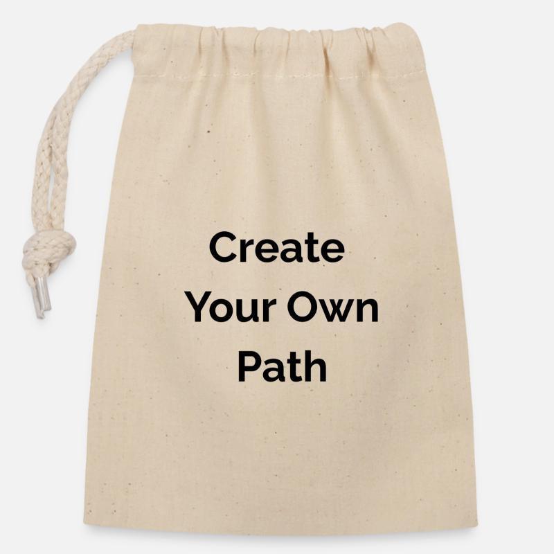 Create your own path - Closable cotton gift bag (14x20cm) - nature