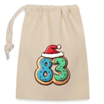 83 Number Christmas - Closable cotton gift bag (14x20cm) - nature - Front