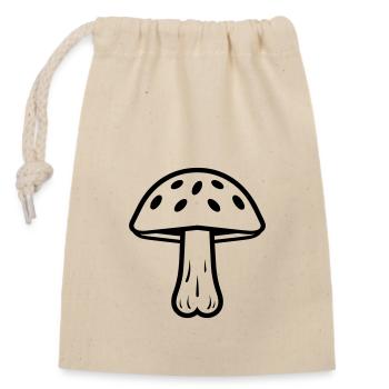Mushroom - Closable cotton gift bag (14x20cm) - nature - Front