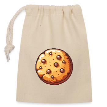 Icône du pixel des cookies - Sac cadeau en coton avec cordon (14 x 20 cm) - nature - Devant