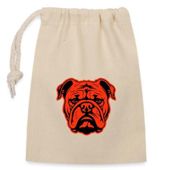 Bulldog Dog Head - Closable cotton gift bag (14x20cm) - nature - Front