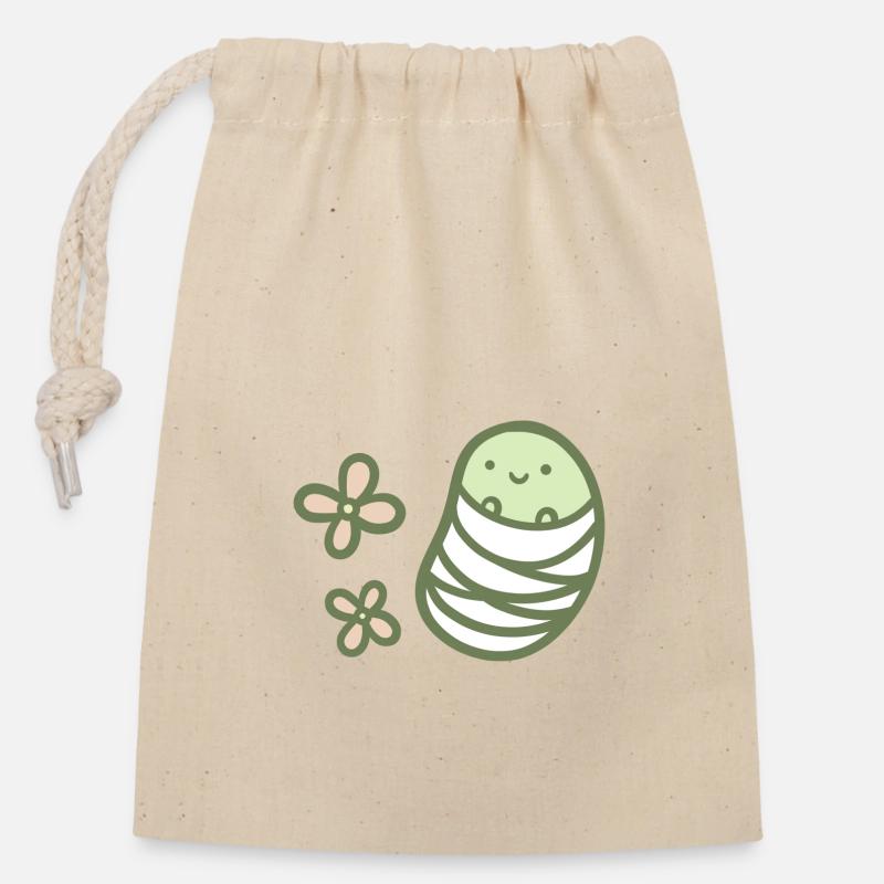 Haricot sucré - Printemps - Sac cadeau en coton avec cordon (14 x 20 cm) - nature