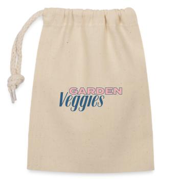 Garden Veggies lettering - Closable cotton gift bag (14x20cm) - nature - Front