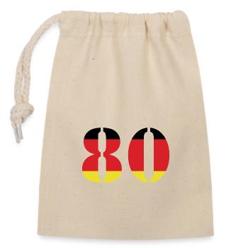 80 Number Jersey Germany - Closable cotton gift bag (14x20cm) - nature - Front