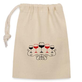 Wine Red Wine Glass Icon - Closable cotton gift bag (14x20cm) - nature - Front