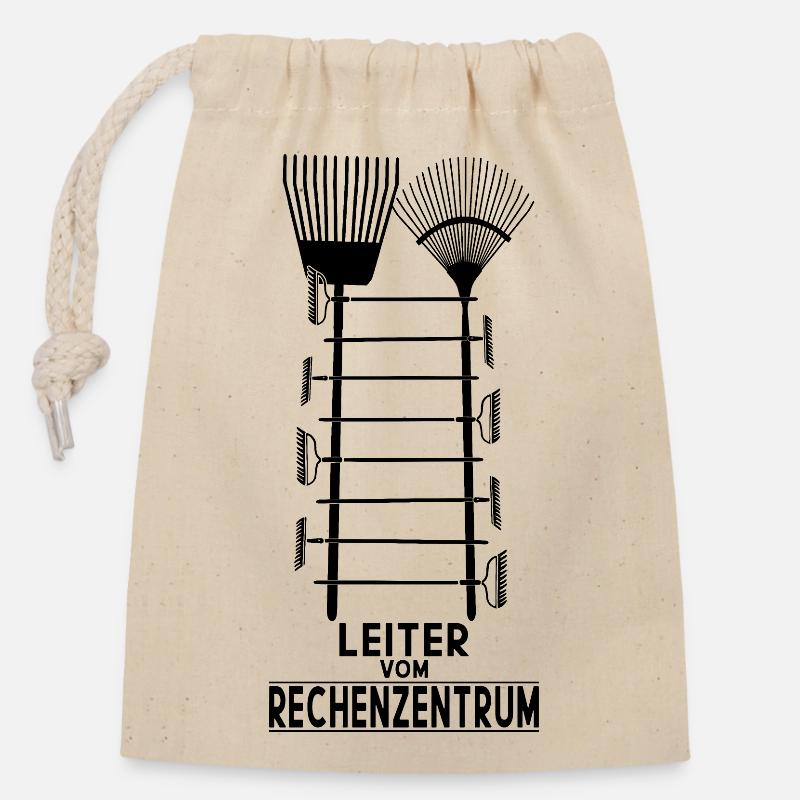 LEITER VOM RECHENZENTRUM - Verschließbarer Geschenkbeutel aus Baumwolle (14x20cm) - Natur