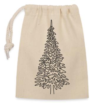 Christmas tree continuous line Art Line - Closable cotton gift bag (14x20cm) - nature - Front
