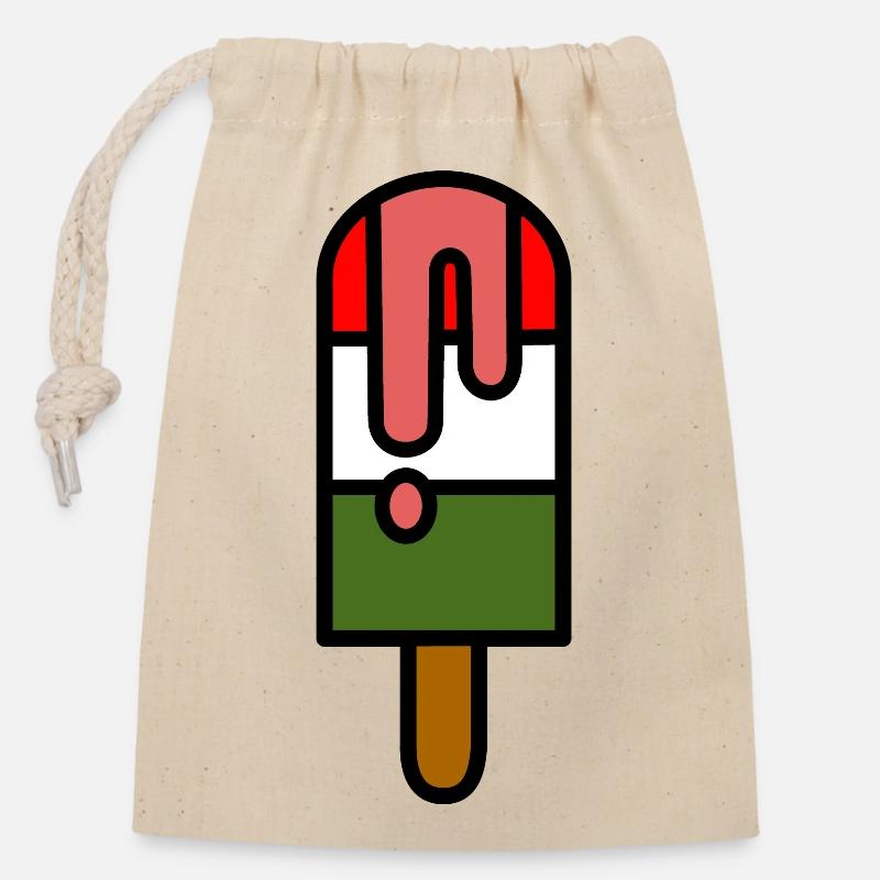 Lolly pop - Closable cotton gift bag (14x20cm) - nature