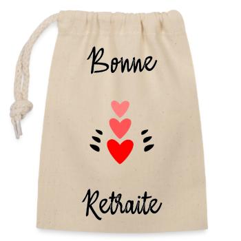 RETIREMENT. HAPPY RETIREMENT. HAPPY RETIREMENT - Closable cotton gift bag (14x20cm) - nature - Front