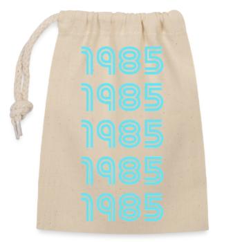 Year of birth 1985 - Closable cotton gift bag (14x20cm) - nature - Front