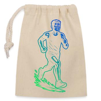 Einfach Running zeitloses Design - Verschließbarer Geschenkbeutel aus Baumwolle (14x20cm) - Natur - Vorne